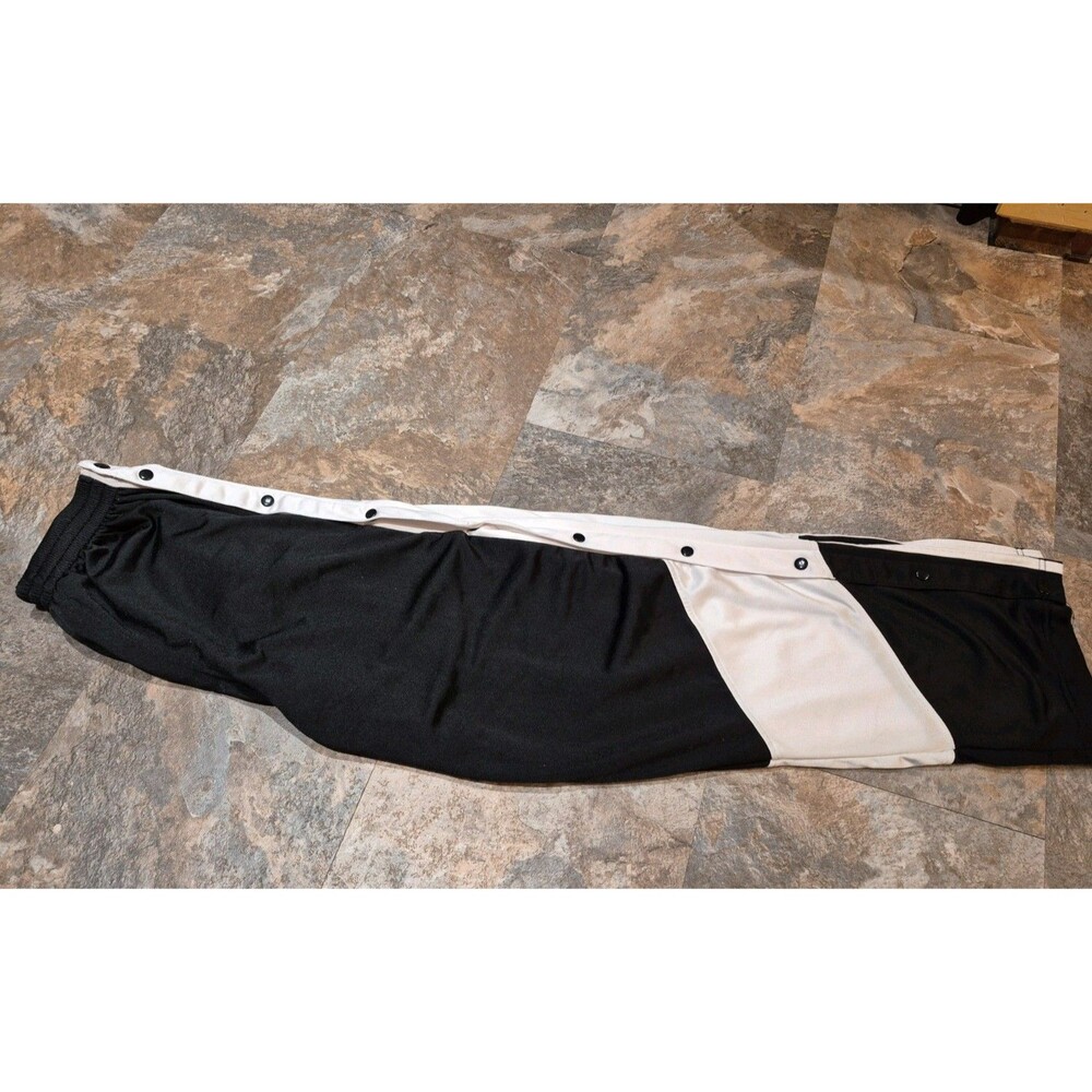 Vintage 90s/00s Athletic Works Black And White Snap Up Track Sports Pants Large - Picture 5 of 16